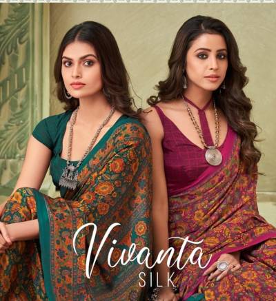 Vivanta Silk By Ruchi Fancy Crepe Silk Saree Collection